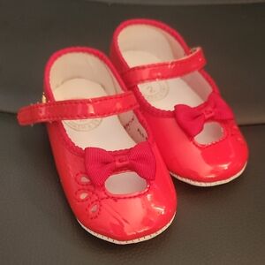 Red Bow Baby Shoes